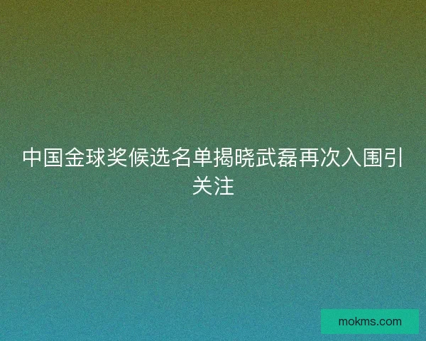中国金球奖候选名单揭晓武磊再次入围引关注 中国金球奖候选名单揭晓武磊再次入围引关注